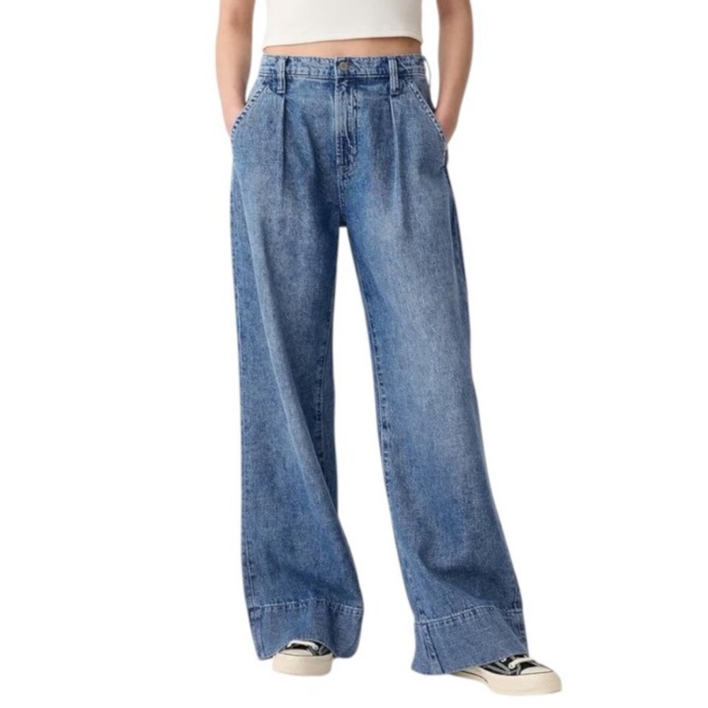 Gap High rise wide leg trouser jeans size 6 28 short